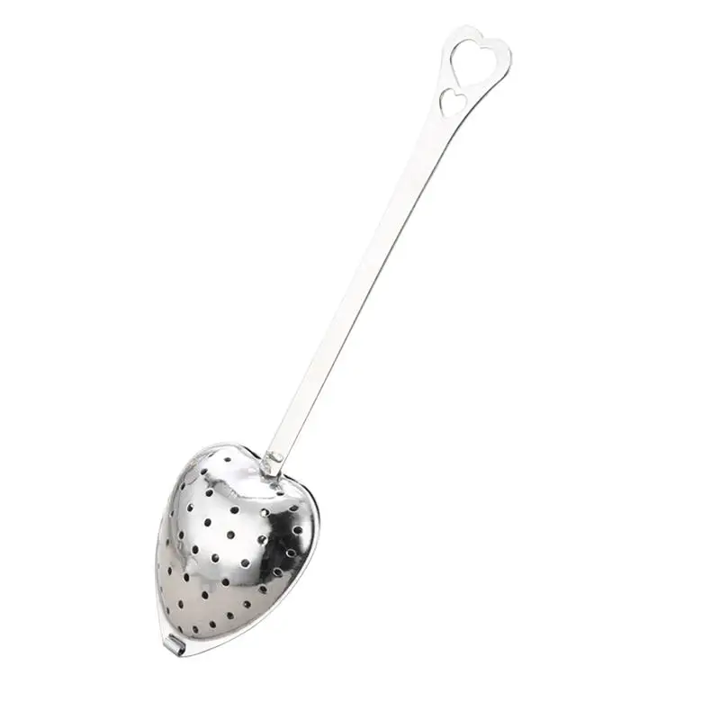 

Heart Shaped Tea Infuser Spoon Strainer Kitchen Gadget Tool Stainless Steel Steeper Handle Shower Tea Making Filter