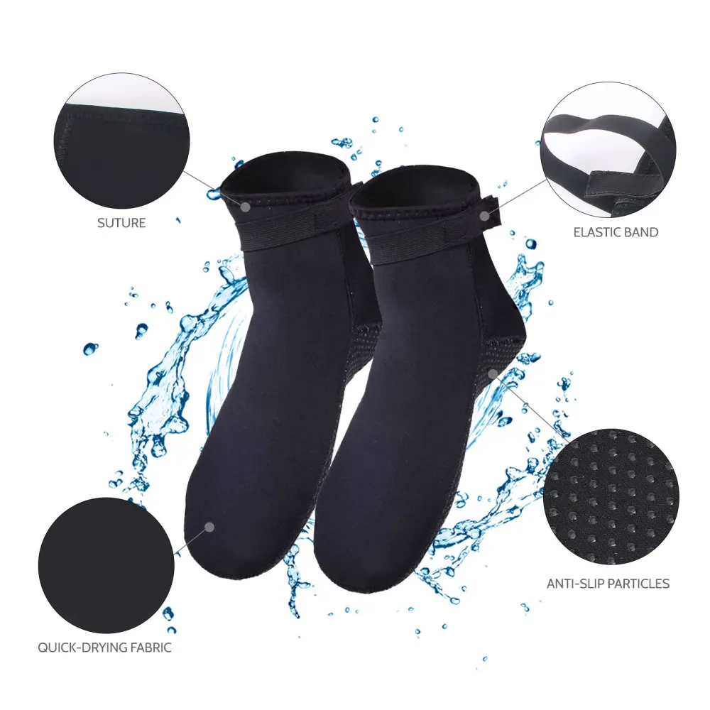 

3mm Neoprene Surfing Snorkeling Socks Men Beach Diving Swimming Wetsuit Prevent Scratch Warm Snorkeling Spearfishing Sock