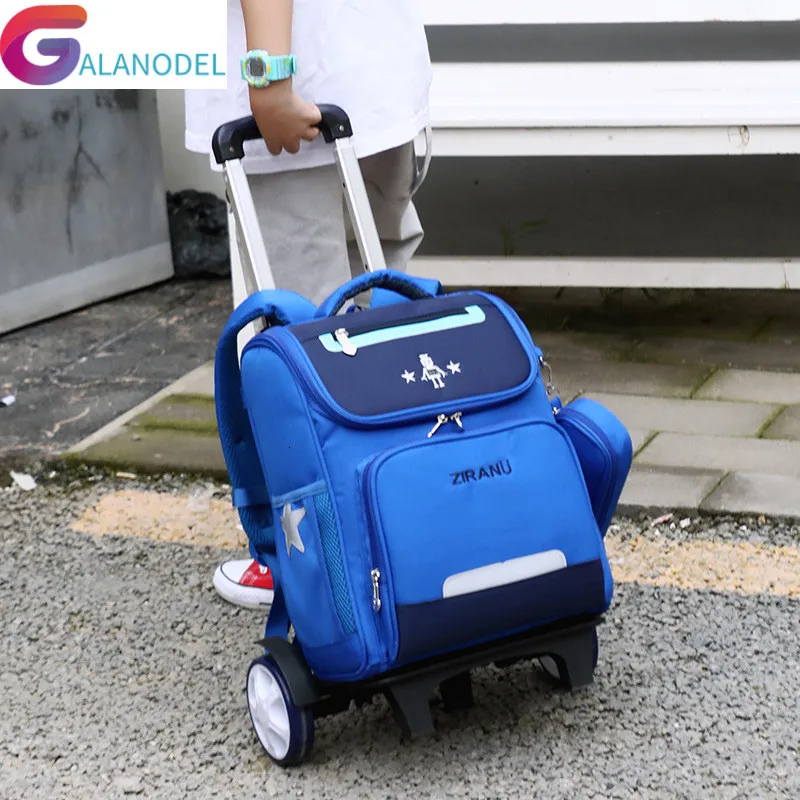 Съемная модная детская школьная сумка на колесиках 2/6 ZIRANYU Детская нейлоновая