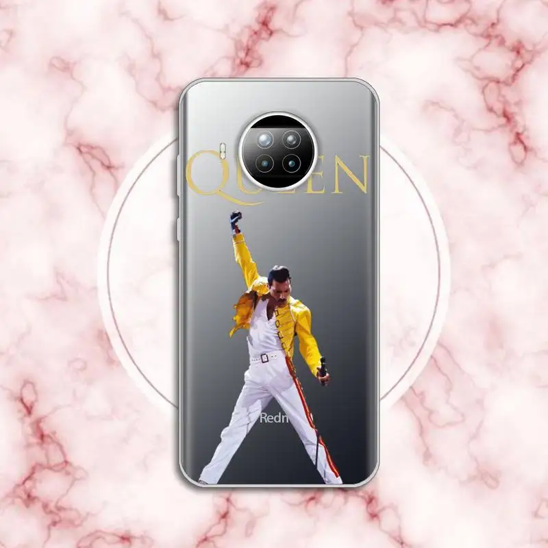

Reddie Mercury Queen band high quality Phone Case shell Transparent for Xiaomi Redmi note 10 t 8 9 pro lite 11