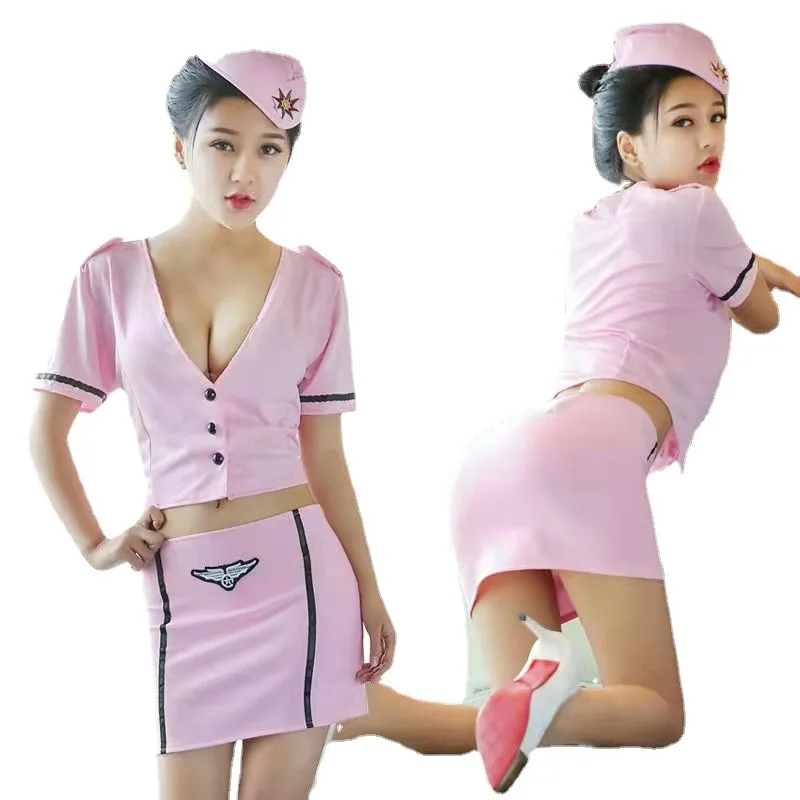 

Sexy Stewardess Uniform Cosplay Porno Police Secretary Outfit Stewardess Temptation Nightclub Stage Costume Erotic Lingerie