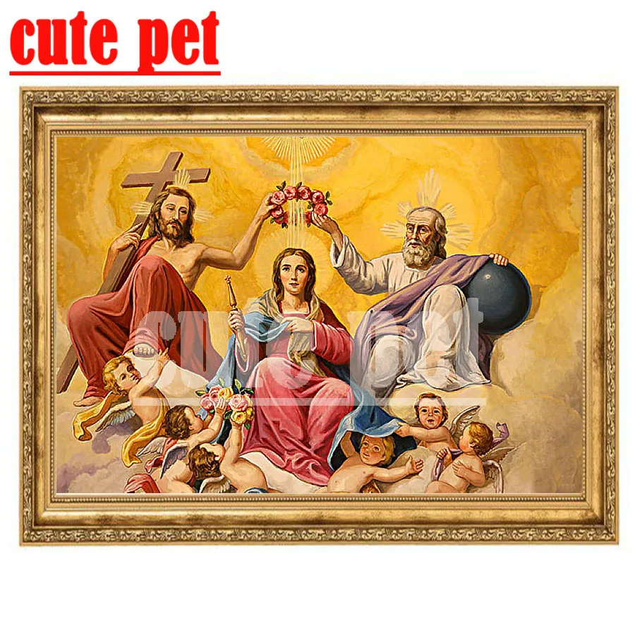 

3d wallpaper Jesus Religion artwork Diamond Embroidery DIY Diamond Painting Mosaic Home Decor Cross Stitch 5D Full Rhinestone