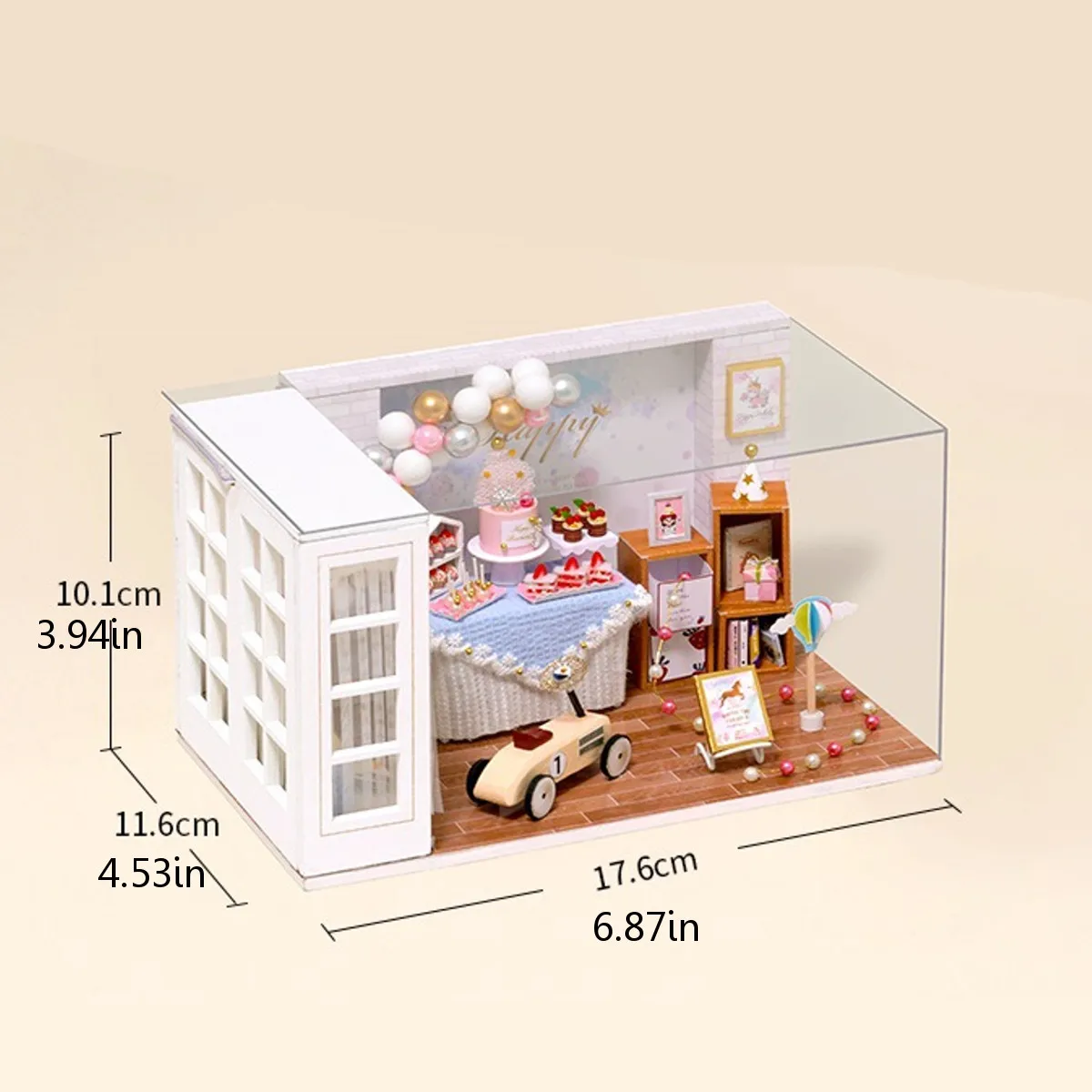 

DIY Doll House 3D Wooden Miniature Handmade LED Light Assembly Making Furniture Dollhouse Kit With Dust Cover Adult Kids Gift