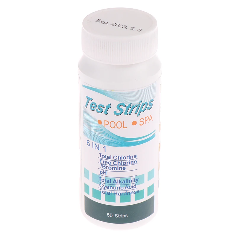 50 шт. тест-полоски для определения PH хлора 6 в 1 | Инструменты