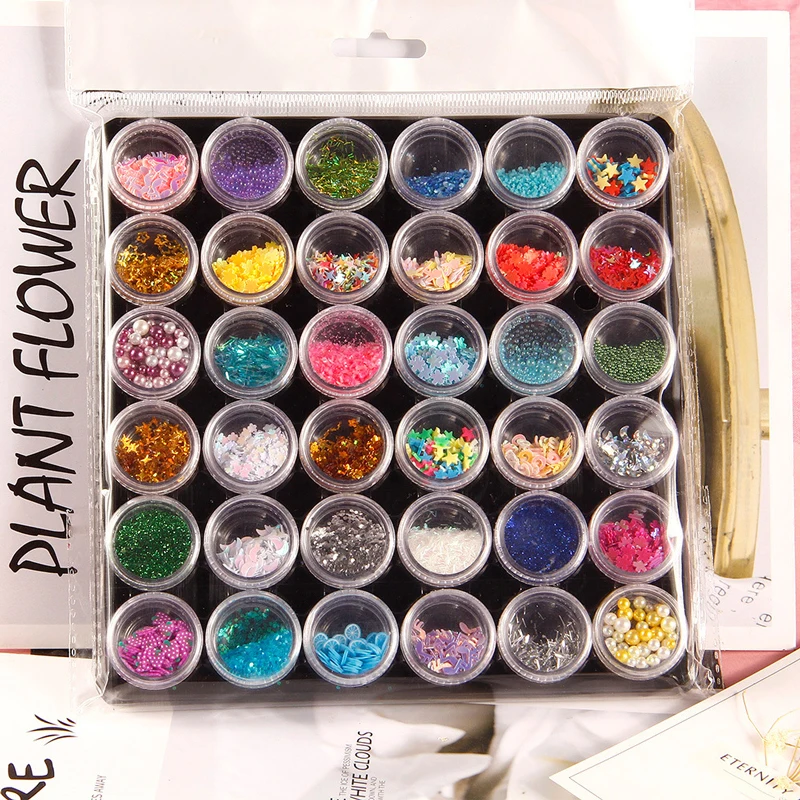 Juego de resina epoxi con lentejuelas de 36 colores, herramientas de fabricaci&oacute;n de joyas, pegamento de crema, molde de silicona-4