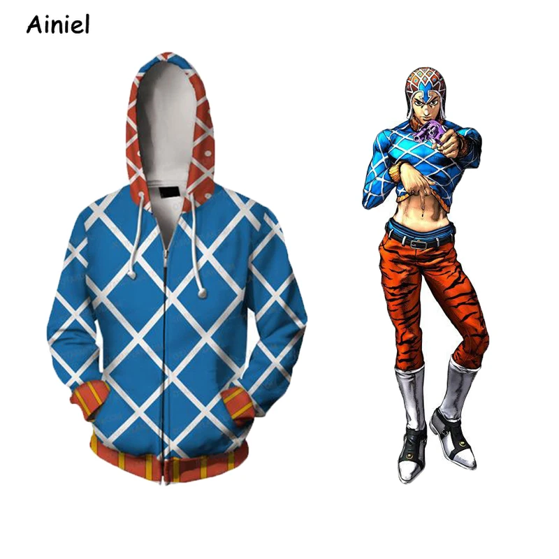 Толстовка мужская с капюшоном японское аниме приключения Джоджо бицзе свитшот