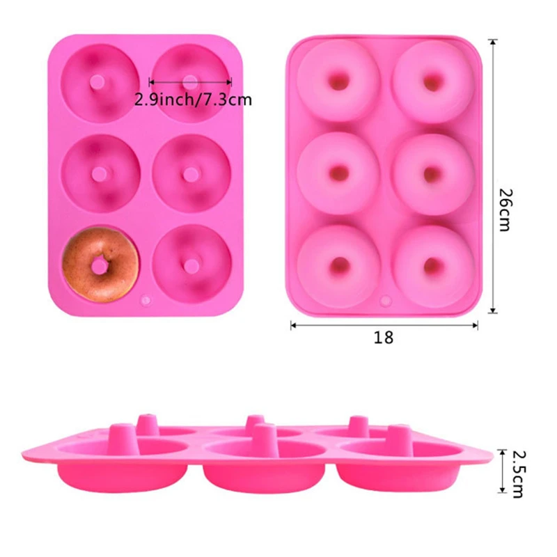 

6-Cavity Silicone Donut Mold DIY Chocolate Biscuit Cake Mould Handmade Dessert Molds Kitchen Decoration Tools Baking Utensils