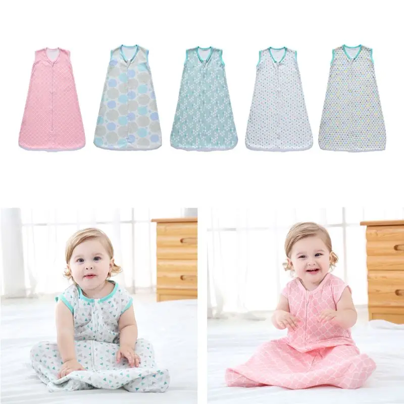 

Cotton Sleeveless Baby Sleeping Bag for 3-12 Months Newborn Wearable Blanket Soft Nursery Bedding for Child Boys Girls N1HB