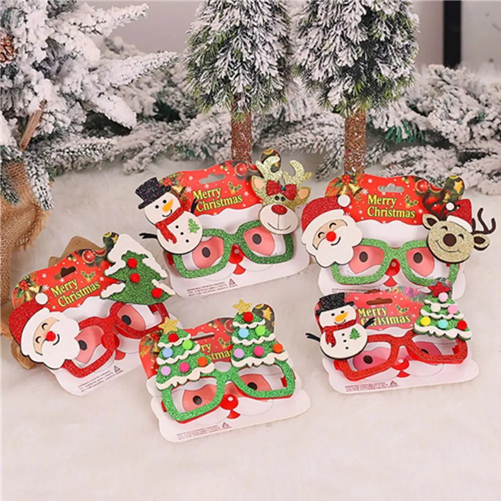 

Claus Photo Frame Props Christmas Party Glasses Xmas Glasses Frame Christmas Decorative Glasses Xmas Decoration Toy