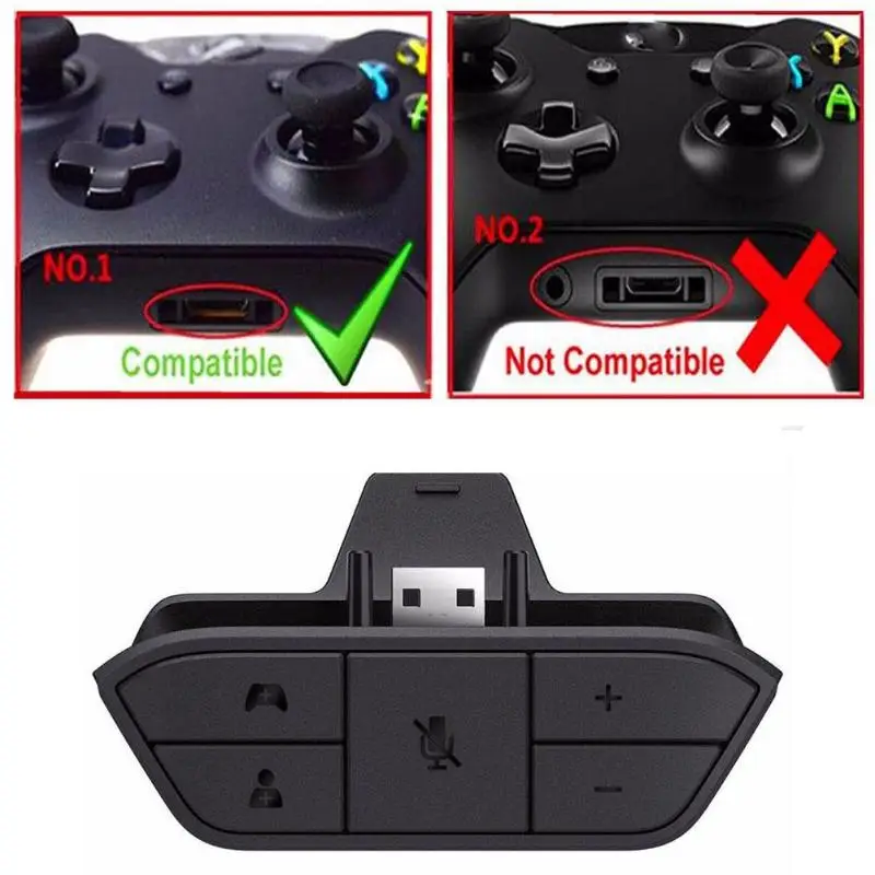 Stereo Headphone Earphone Mic USB Adapter Converter for XBox One Wireless Game Controller Headset Adaptor with 3.5mm Audio Jack |