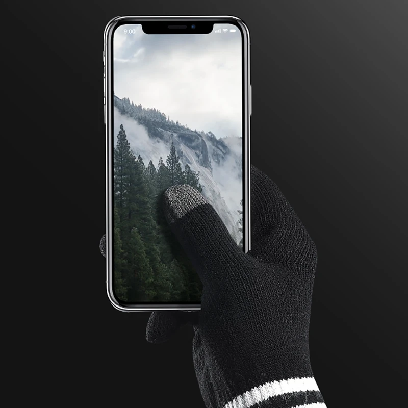 Новые мужские и женские осенне-зимние вязаные перчатки с сенсорным экраном