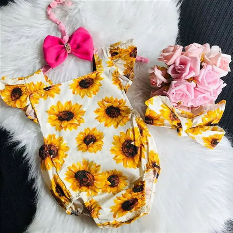 

Цветочный комбинезон для новорожденных девочек 0-24 мес., комбинезон с оборками, Летний комбинезон для маленьких девочек, костюмы s