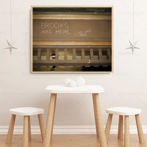 Shawshank Redemption Poster Brooks Was Here So Was Red Canvas Painting Favorite Movie Classic Scene Wall Art Decoration