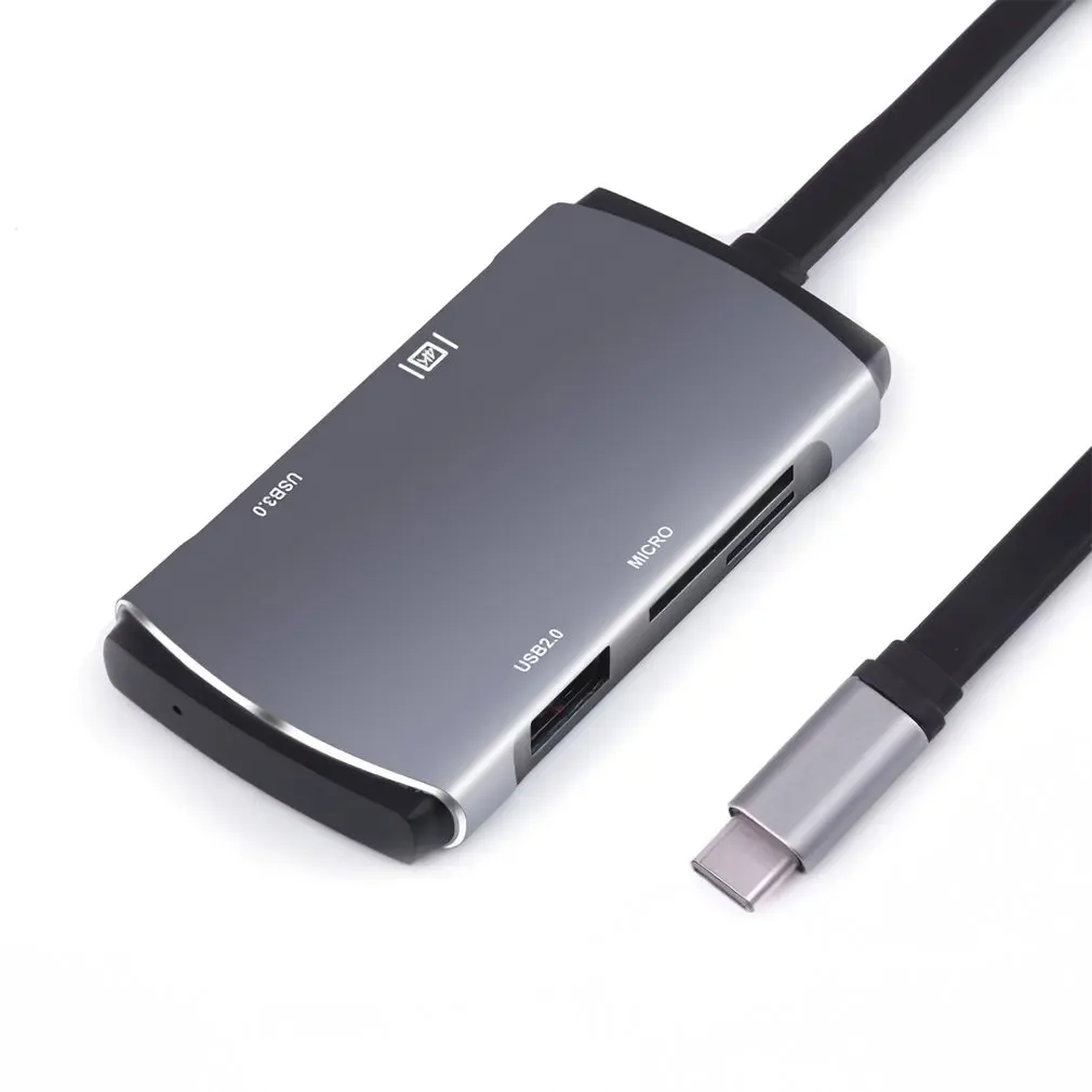 

USB-концентратор с Type-C 3,0 на 4K HDMI, устройство для чтения цифровых/TF-карт, быстрая зарядка, док-станция 5-в-1 для MacBook, для коммутатора