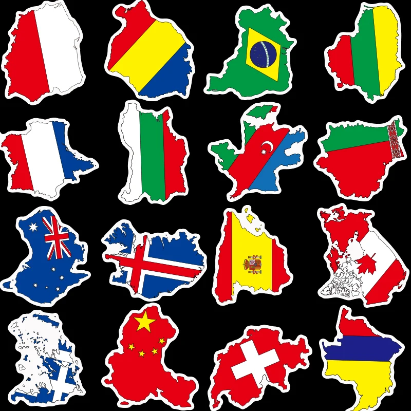 50 шт./пакет Национальный флаг полихлоридвиниловая клейкая Водонепроницаемый