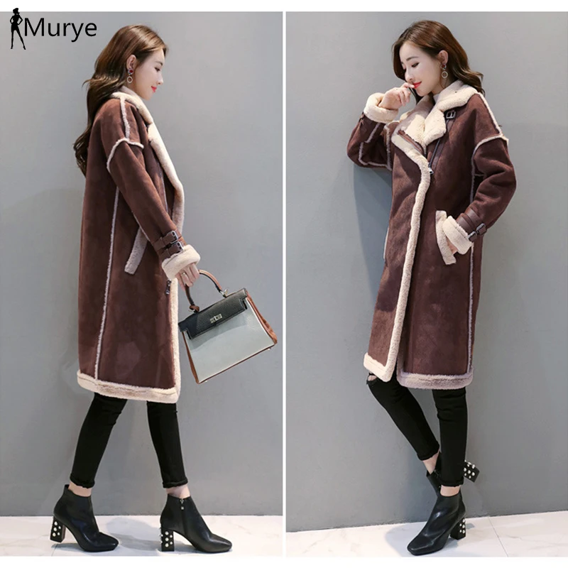 Зимняя женская куртка из овечьей кожи зимняя теплая Толстая ветровка средней