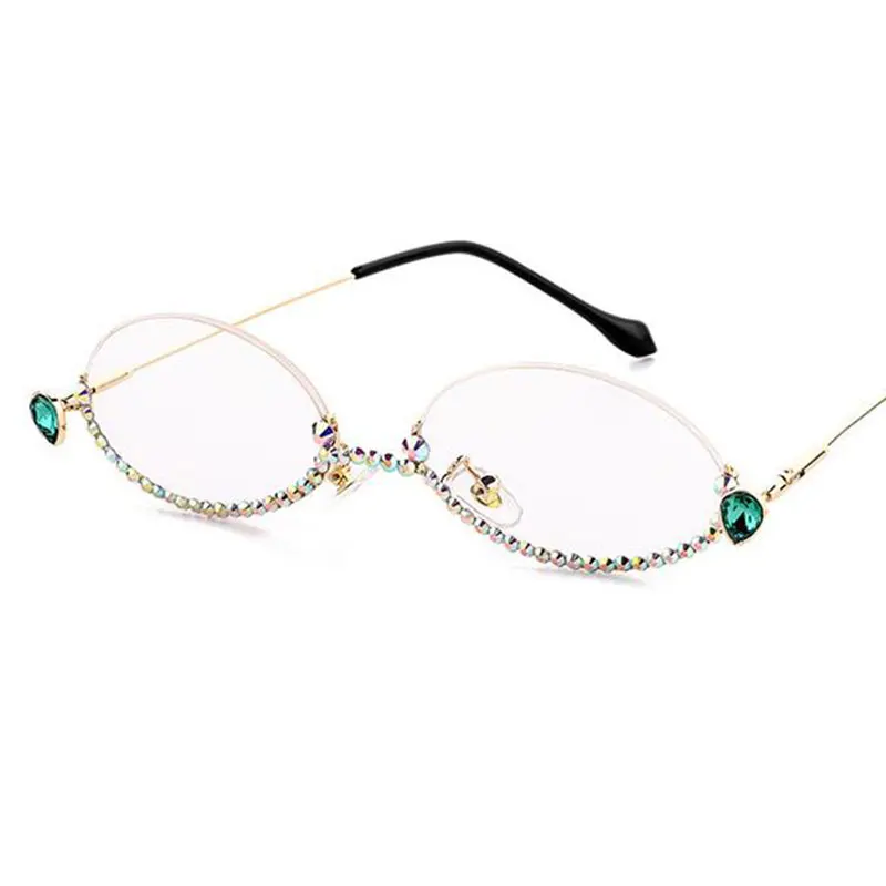 2020 маленькие эллипс Стразы оправы для очков прозрачные линзы женщин алмазные