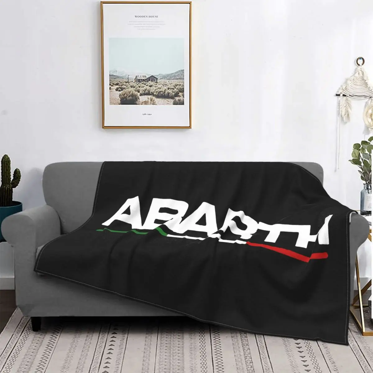 

Хлопковое мужское фланелевое одеяло Abarth Car Rally Logo Fiat Italia, черного цвета