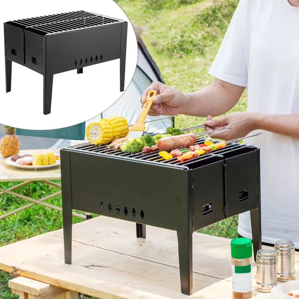 

Прочный портативный складной гриль для приготовления пищи на открытом воздухе, кемпинга, пешего туризма, дома, вечеринки, барбекю, угольная ...