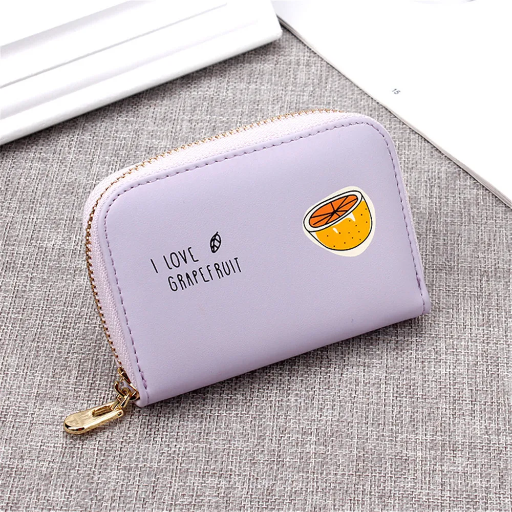 

Women Wallet Zipper Fruit Print Faux Leather Coin Organ Card Package Money Wallets Holder Clutch PU Lady Purse