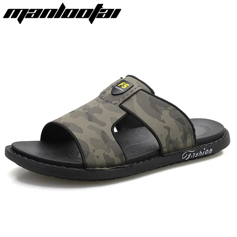 

2021 Summer Men Sandals Fashion Comfortable Soft Leather Open-toed Slippers Casual Breathable Outdoor Beach Shoes Big Size 46