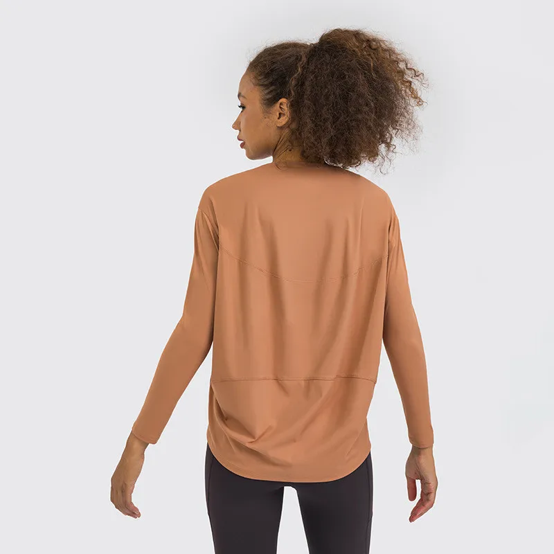 Женская рубашка с длинным рукавом для фитнеса йоги женский спортивный топ тонкая