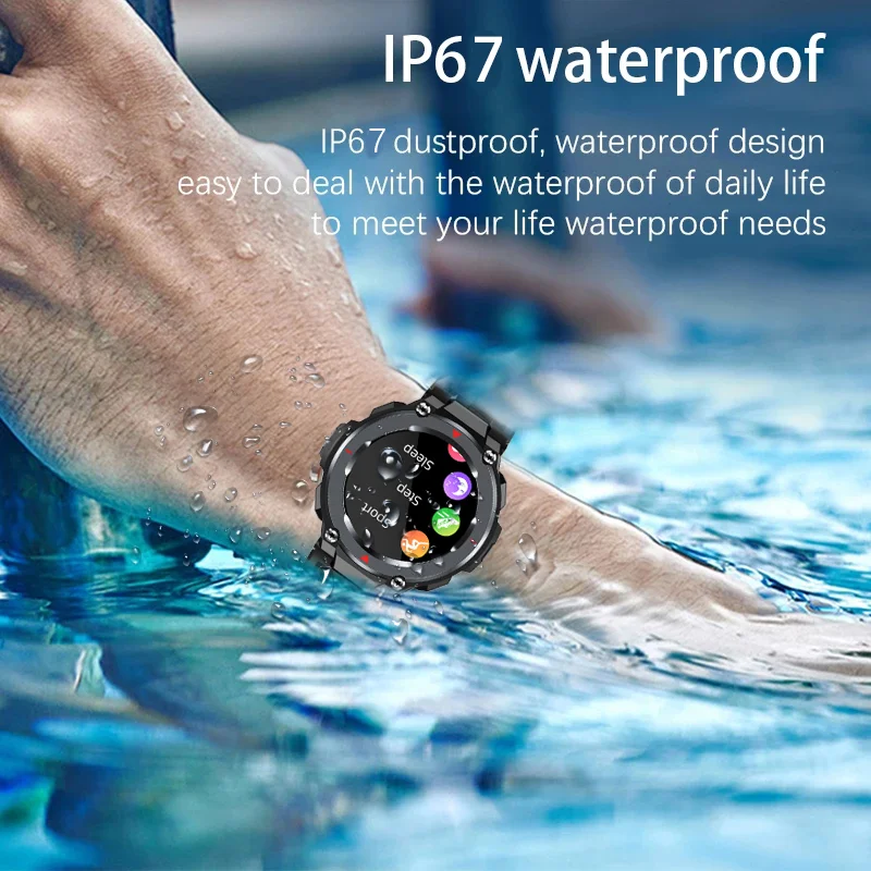 

LIGE New Men Smart Watch Bluetooth Call Outdoor Fitness Sports Heart Rate Monitoring Waterproof Mens Smartwatch For Android IOS