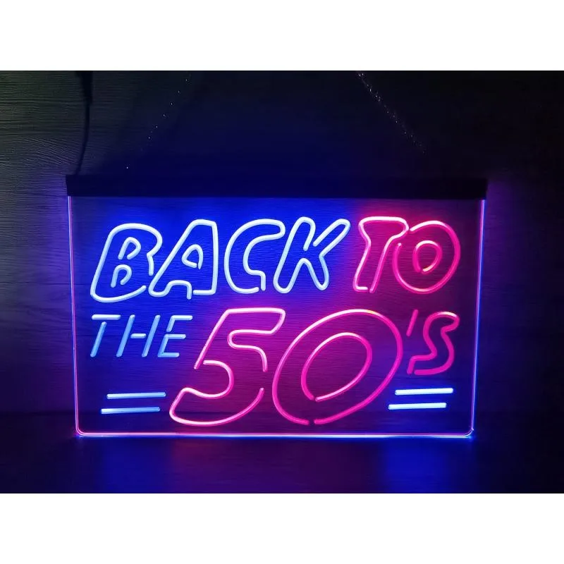 

SS274 Back to the 50's Garage Bar Dual Color LED Neon Sign