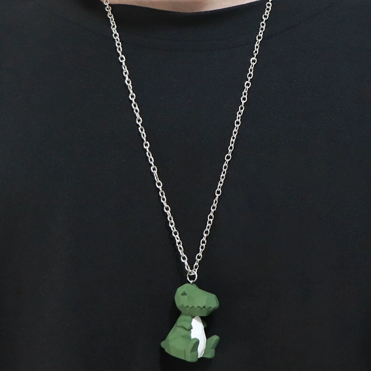 

Aprilwell One Piece Gothic Dinosaur Pendant Necklace for Women Punk Cartoon Cute Choker Chains Unisex Fashion Jewelry Streetwear