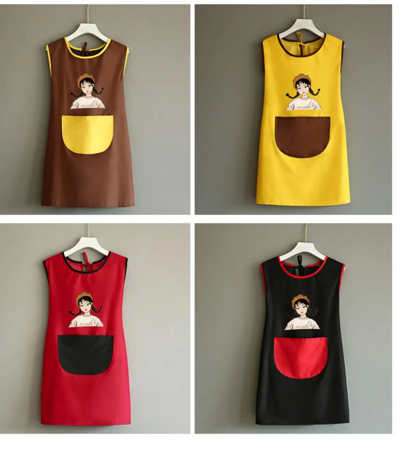 Домашний Фартук Кухонная водонепроницаемая и маслостойкая Милая женская модная