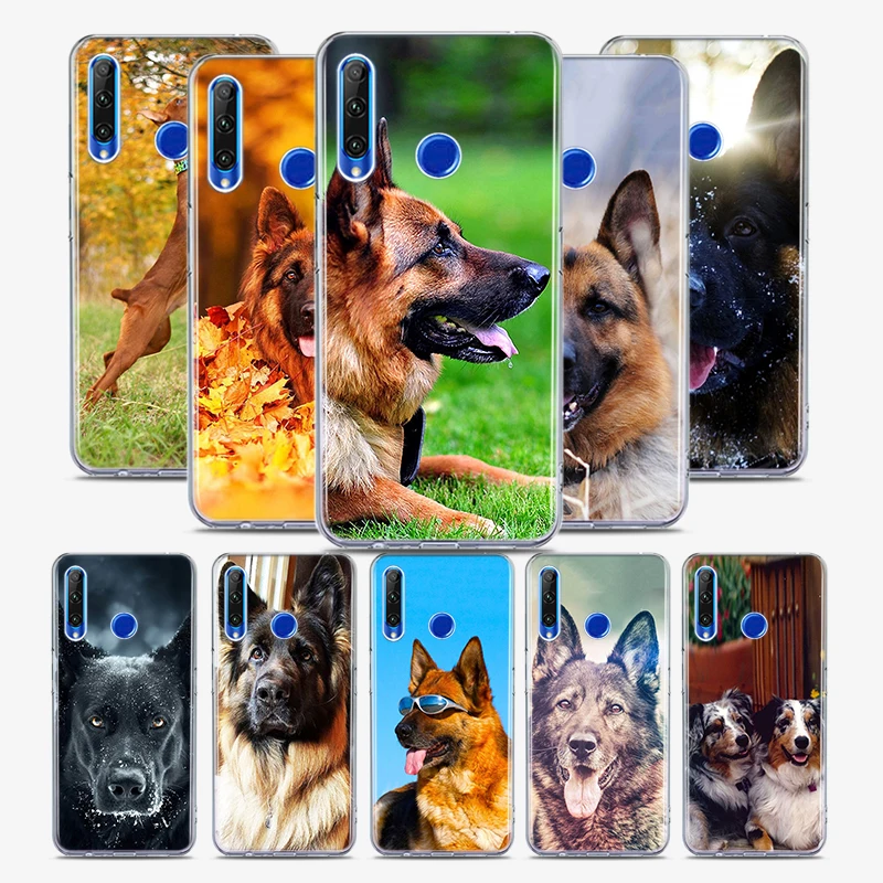

German Shepherds Dogs Silicone Cover For Honor 30 30S 30i 9 10 9A 9C 9S 9N 10i 10X 9X Lite Pro 5G Phone Case