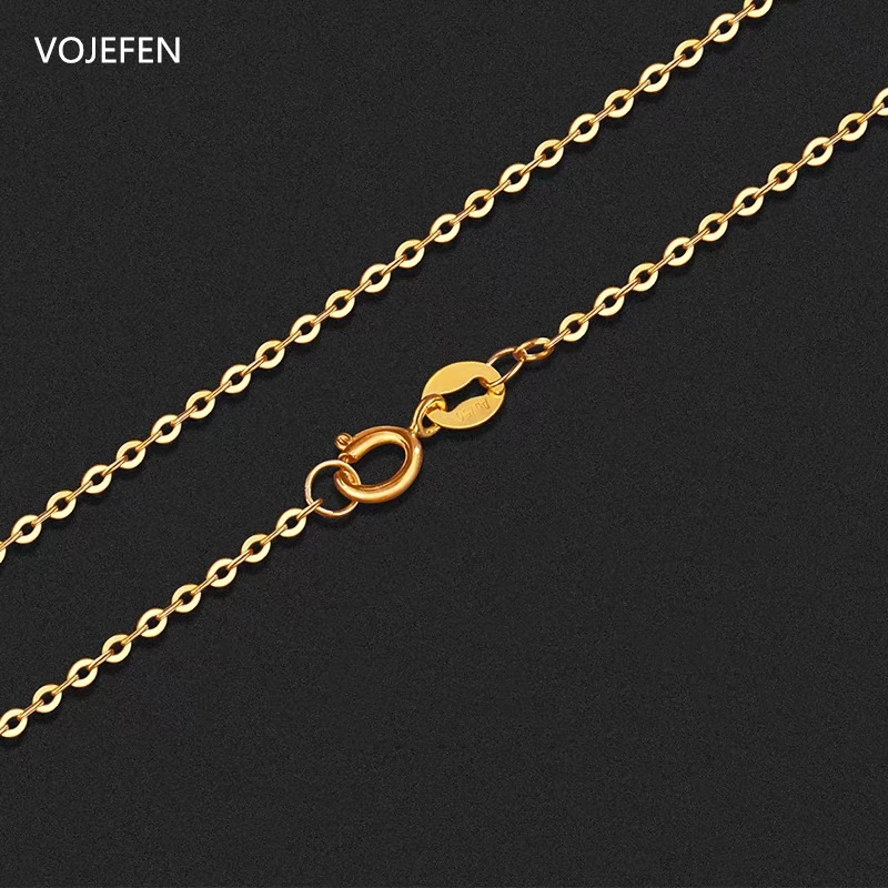 

VOJEFEN 18 k Real Gold Dainty Necklace O Chains Link Beautiful Jewelry For Women & Men (Yellow Gold, Rose Gold) Choker Choker