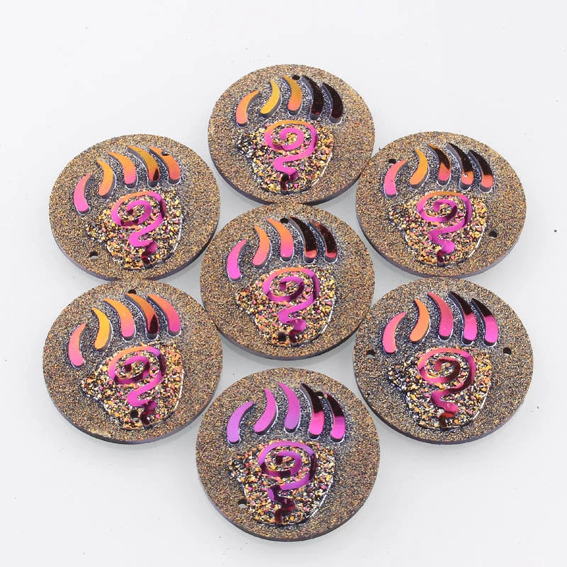 Драгоценные камни в виде медвежьего когтя из розового золота 25 мм круглые стразы