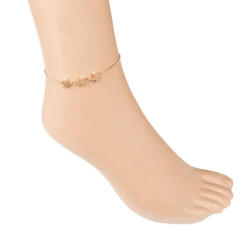 Браслеты на ногу женские в стиле бохо амулетные ювелирные украшения со звездой