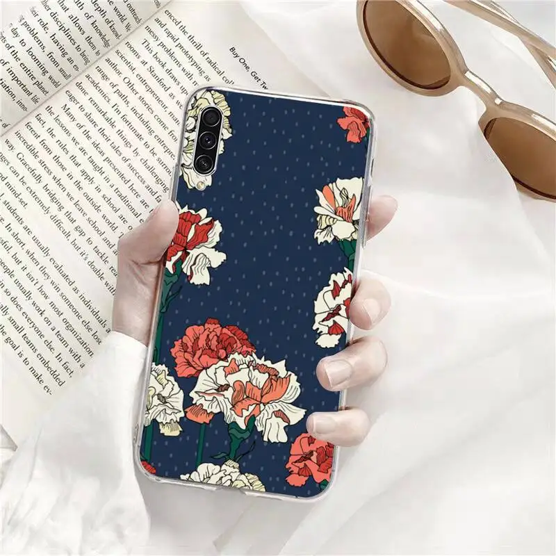 

Premium texture flower Phone Case Transparent for Samsung s9 s10 s20 Huawei honor P20 P30 P40 xiaomi note mi 8 9 pro lite plus