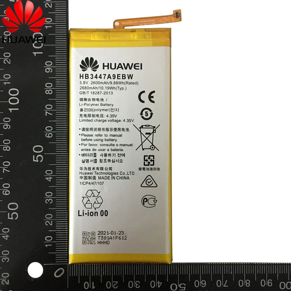 Оригинальный сменный аккумулятор HUAWEI 2600 мАч HB3447A9EBW Аккумулятор для Huawei Ascend P8 GRA