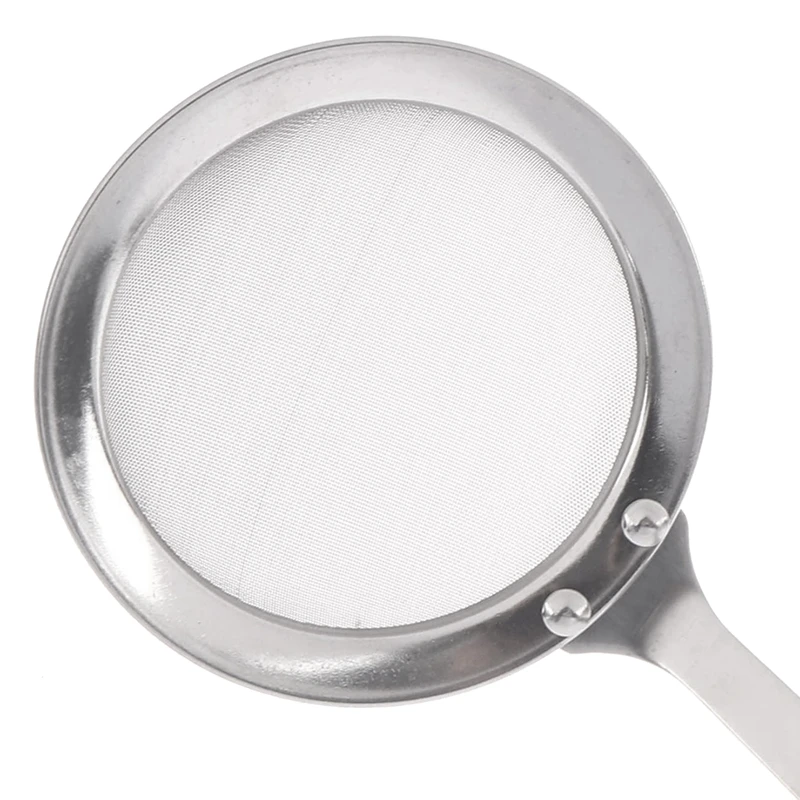 4 Pcs Stainless Steel Kitchen Colander Sieve with Long Handle Fine Mesh Strainers for Cooking Baking Flour | Дом и сад