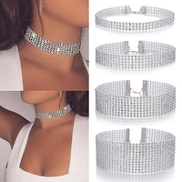 2021hot new women bundle neck element necklace fashion jewelry punk hip hop choker necklace inlay rhinestone collar gift