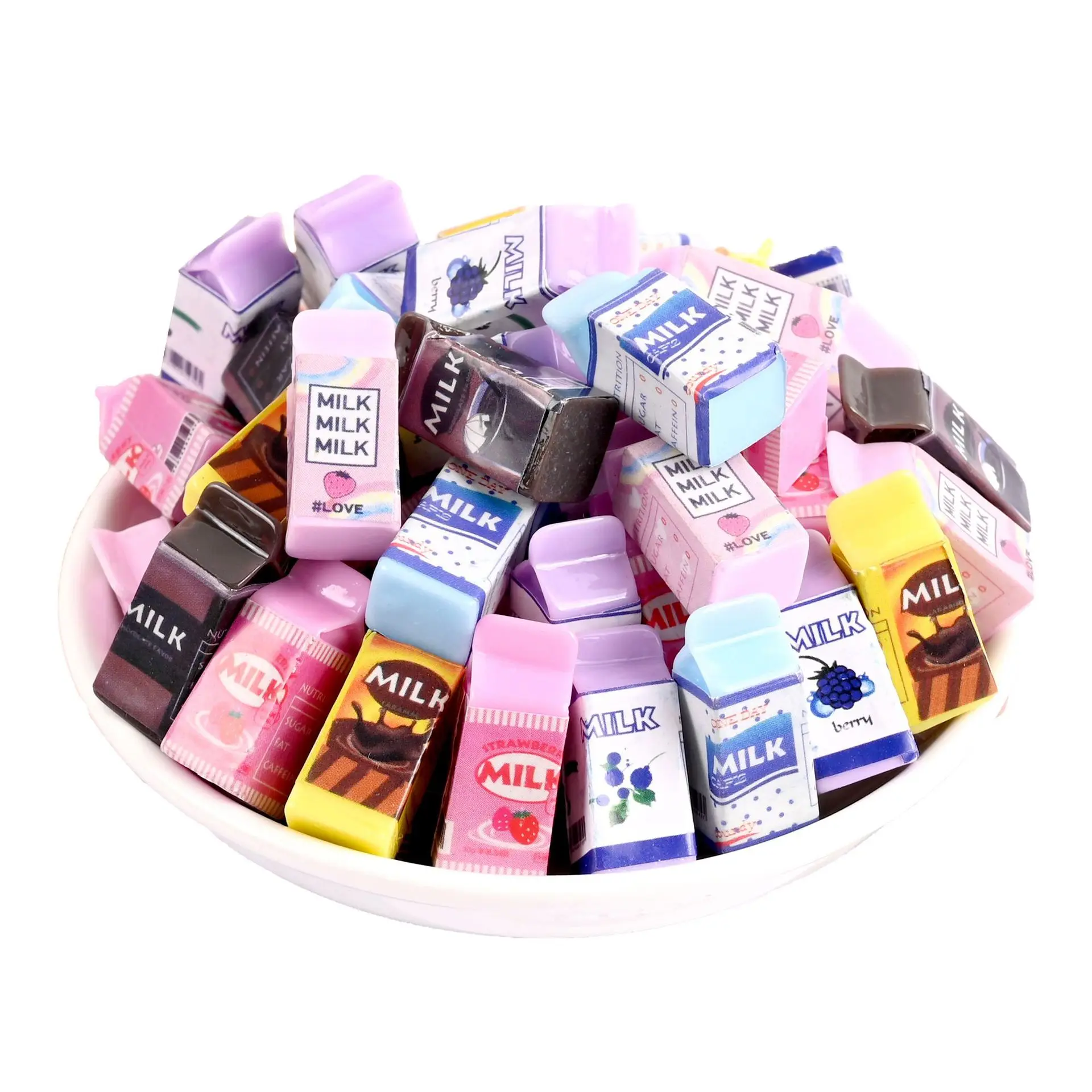 24 шт. миниатюрная 3D коробка для молока кабошон кавайная имитация искусственной