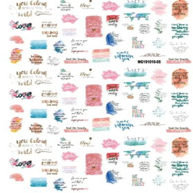 Fashional Hot Selling High Quality Nail Stickers Engliash Words Back Adhesive Light Traceless Decals for Girls Student Gift | Красота и