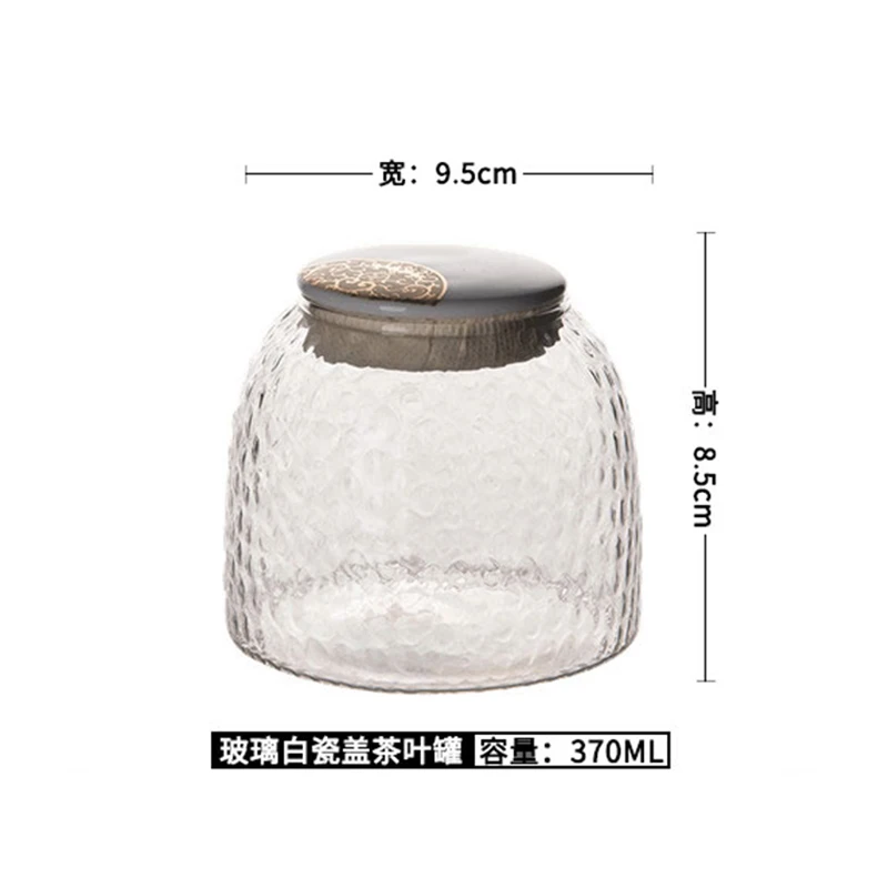 

Jusen 9.5cm*8.5cm Glass Tea Caddies With Ceramic Cover Tea Box Tea Caddy Container Travel Storage Box Coffee Jar Carritos De T