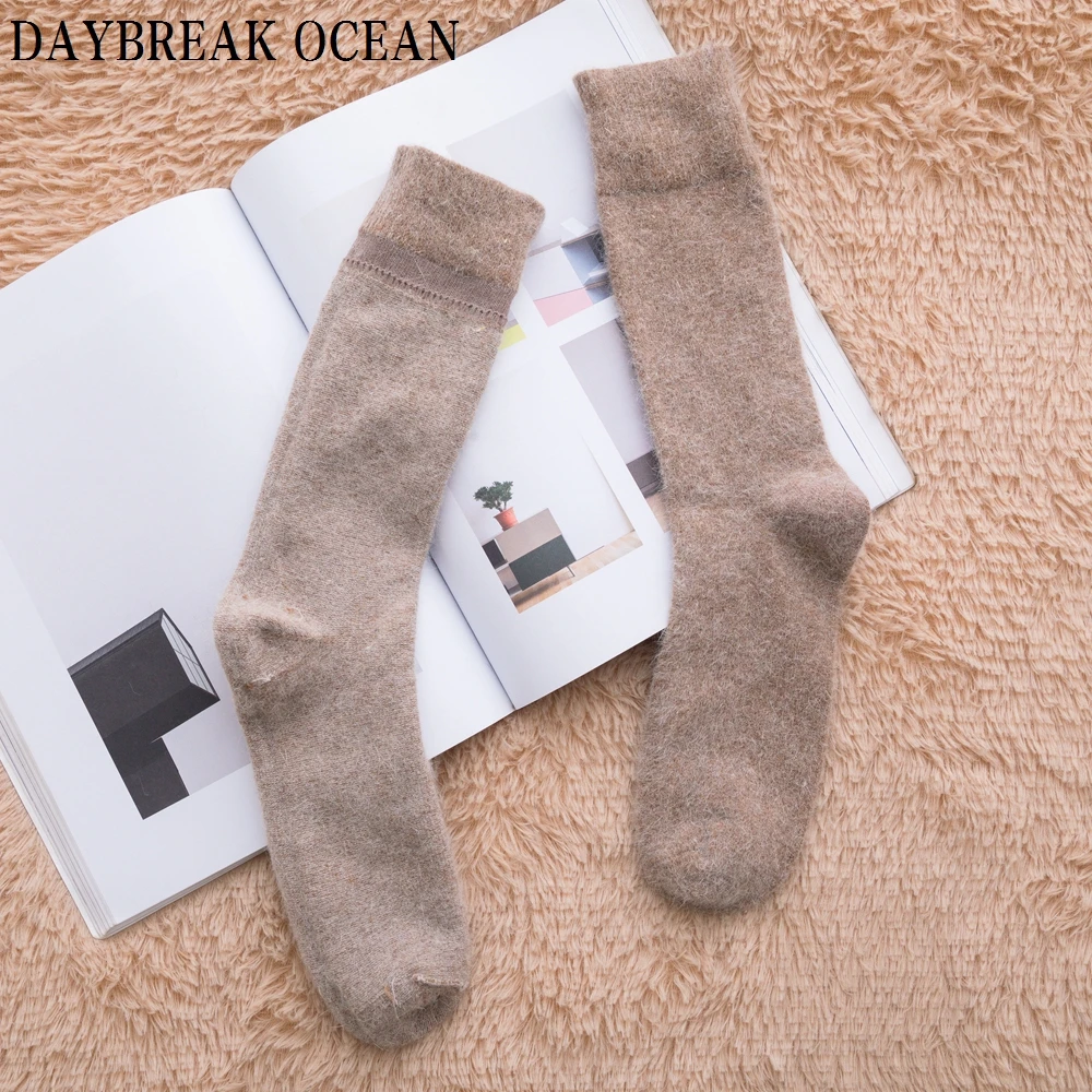 

3 Pair High Quality Angora Cashmere Rabbit Wool Socks Super Soft Thick Warm Merino Men Socks 2018 Big Size Winter Socks For Men