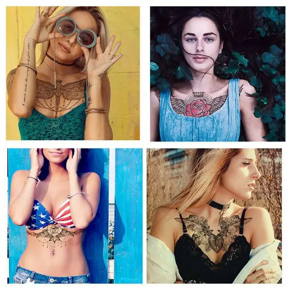 

India Pattern Flower Waist Chest Totem Cover Simulation Harajuku Totem Waterproof Temporary Flash FakeTattoo Sticker for Women