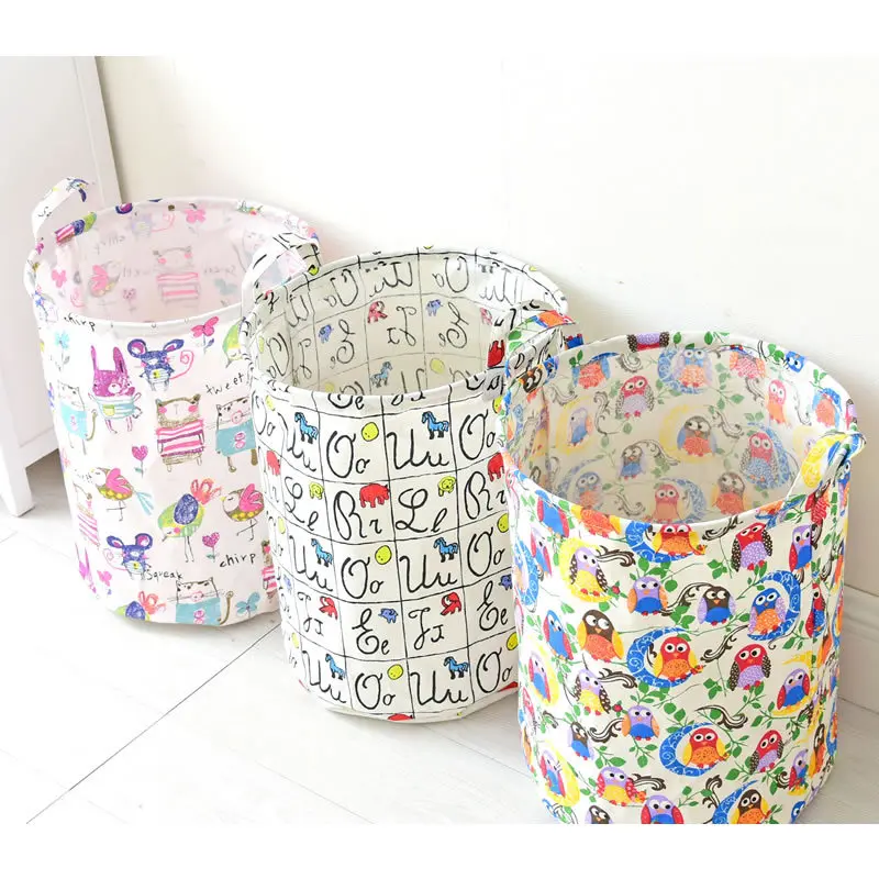 Водонепроницаемое льняное складное ведро для хранения игрушек можно переносить