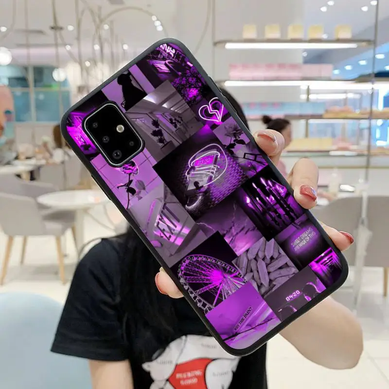 

Purple Love Aesthetic Art Phone Case For Samsung A10 A11 A20 A21 A30 A31 A40 A50 A70 A80 A91 S E Fundas Cover