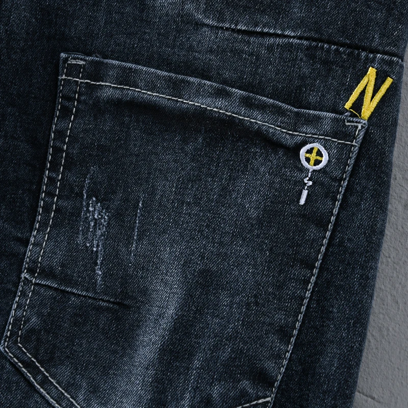 

Suehaiwe's brand Italy style ankle-length stretch cotton jeans men casual comfortable pants men fashion trousers for men spodnie