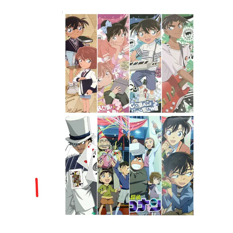 8 шт. прозрачная пластиковая вкладка из ПВХ для детектива Конана | Канцтовары