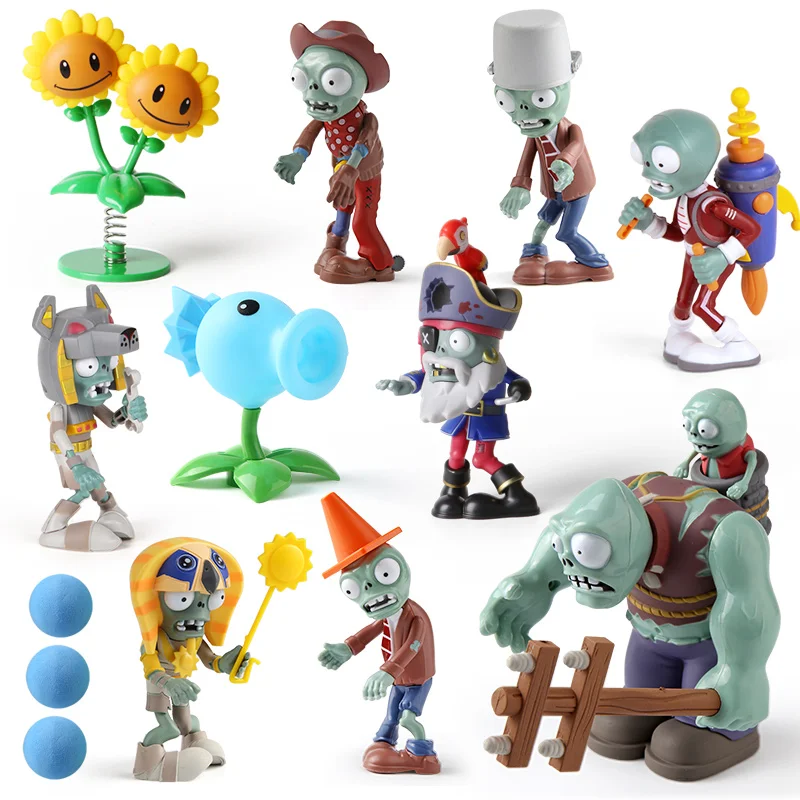 Plants vs Zombies 2 Toys Set Series Original Anime Action Figures Soft Silicone Zombie Birthday Christmas New Year Gift Boys | Игрушки и