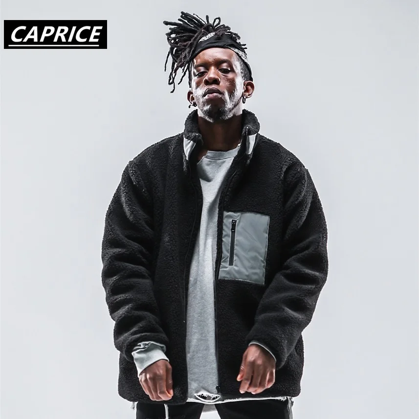 Мужская куртка из овечьей шерсти в стиле хип хоп Готическая флиса на осень и зиму