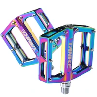 1 pair bicycle pedal aluminum alloy foot pedal bearing bike pedal rainbow colorful electroplating pedals